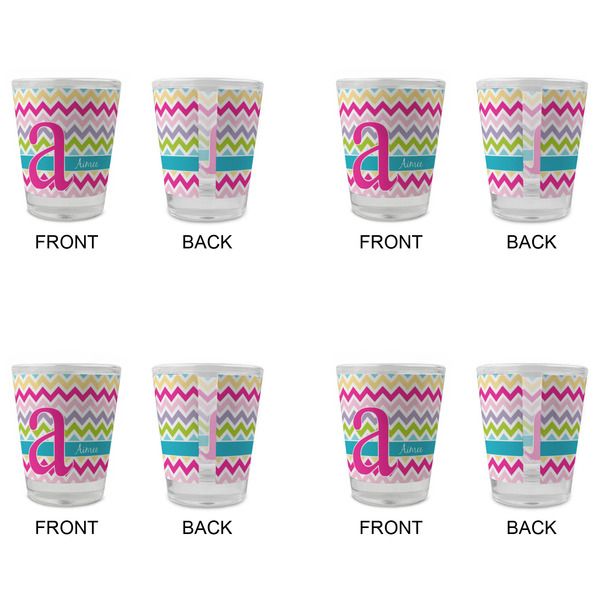 Colorful Chevron Glass Shot Glass - Standard - Set of 4 - APPROVAL