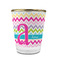 Colorful Chevron Glass Shot Glass - With gold rim - FRONT