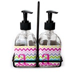 Colorful Chevron Glass Soap & Lotion Bottle Set (Personalized)