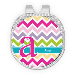 Colorful Chevron Golf Ball Marker - Hat Clip - Silver