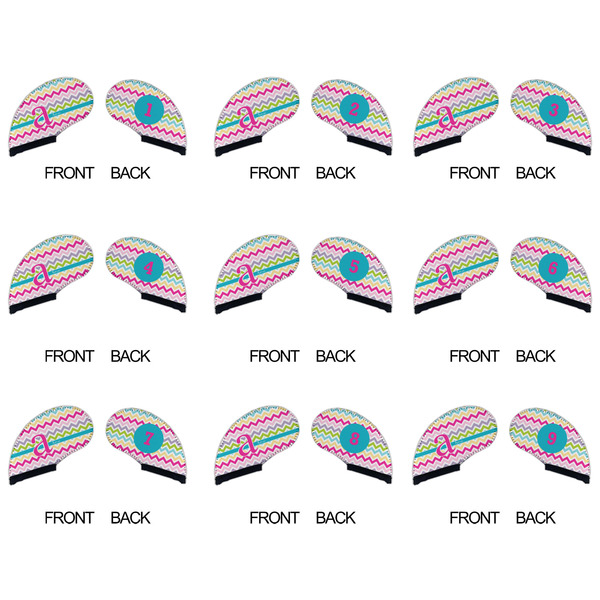 Colorful Chevron Golf Club Covers - APPROVAL (set of 9)