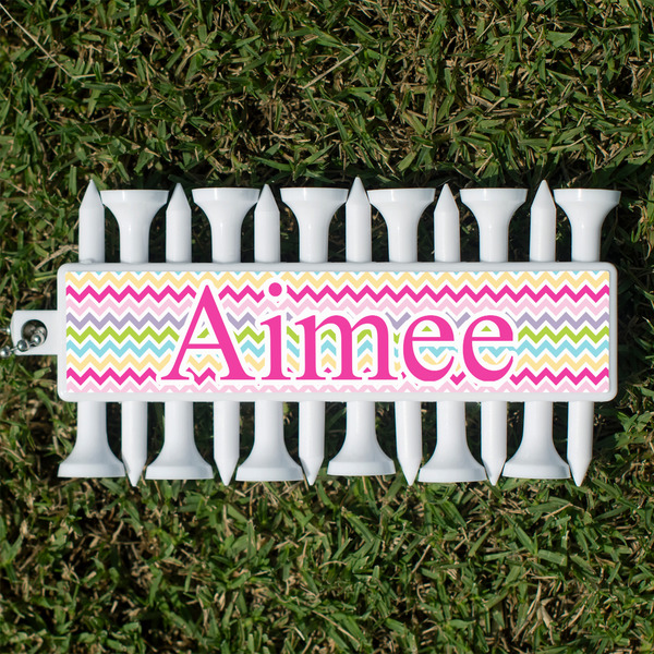 Custom Colorful Chevron Golf Tees & Ball Markers Set (Personalized)