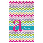 Colorful Chevron Golf Towel - Poly-Cotton Blend - Large w/ Name and Initial
