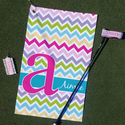 Colorful Chevron Golf Towel Gift Set (Personalized)