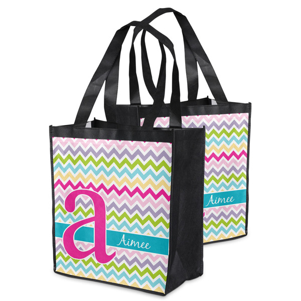 Colorful Chevron Grocery Bag - MAIN