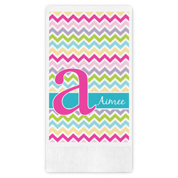 Colorful Chevron Guest Napkins - Full Color - Embossed Edge (Personalized)