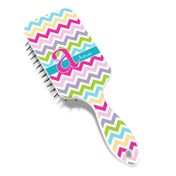 Colorful Chevron Hair Brush - Angle View