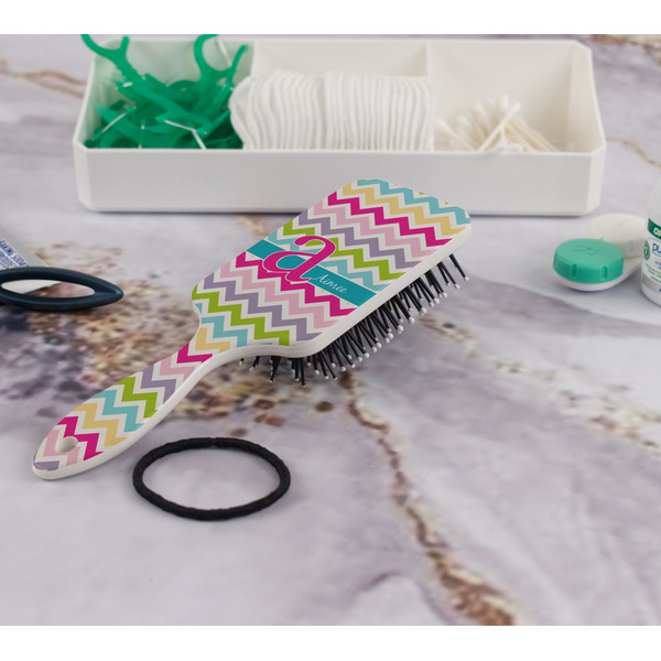 Colorful Chevron Hair Brush - In Bathroom