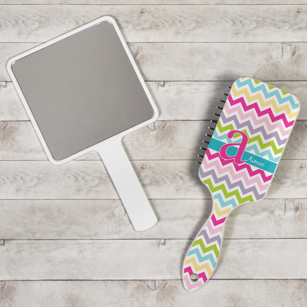 Colorful Chevron Hair Brush - In Context
