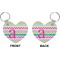 Colorful Chevron Heart Keychain (Front + Back)