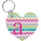 Colorful Chevron Heart Keychain (Personalized)