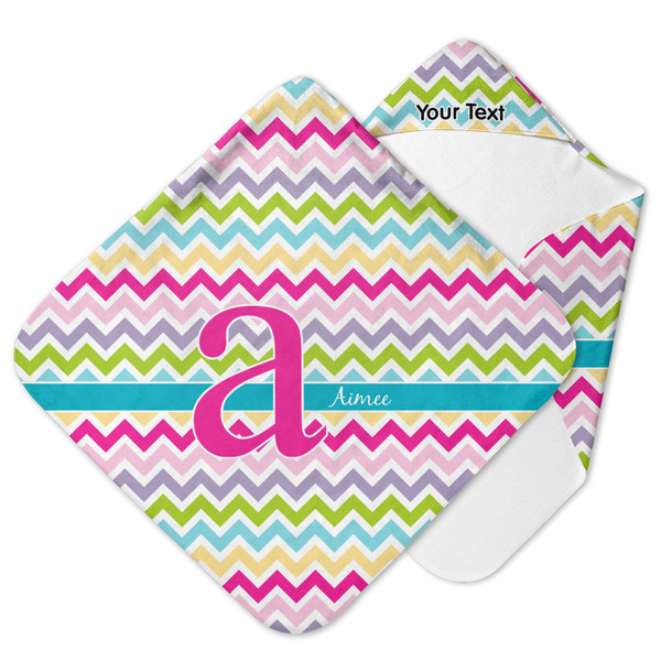 Custom Colorful Chevron Hooded Baby Towel (Personalized)
