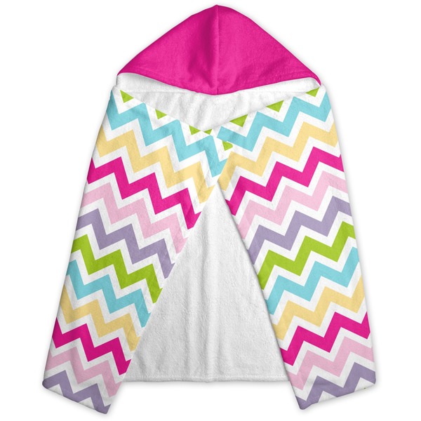 Colorful Chevron Hooded Towel - Folded