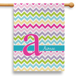 Colorful Chevron 28" House Flag - Double Sided (Personalized)