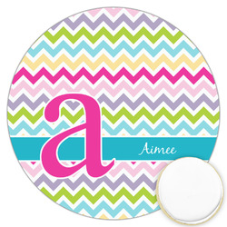 Colorful Chevron Printed Cookie Topper - 3.25" (Personalized)