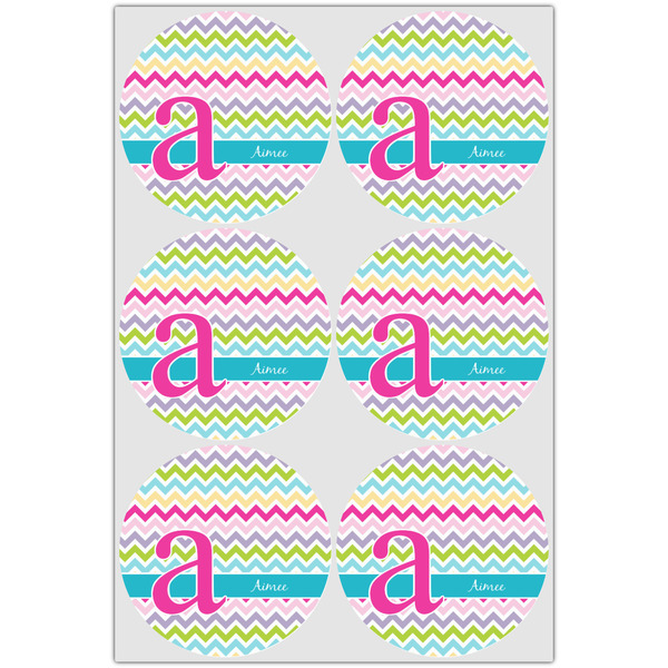 Colorful Chevron Icing Circle - Large - Set of 6