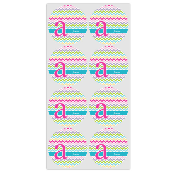 Colorful Chevron Icing Circle - Medium - Set of 8
