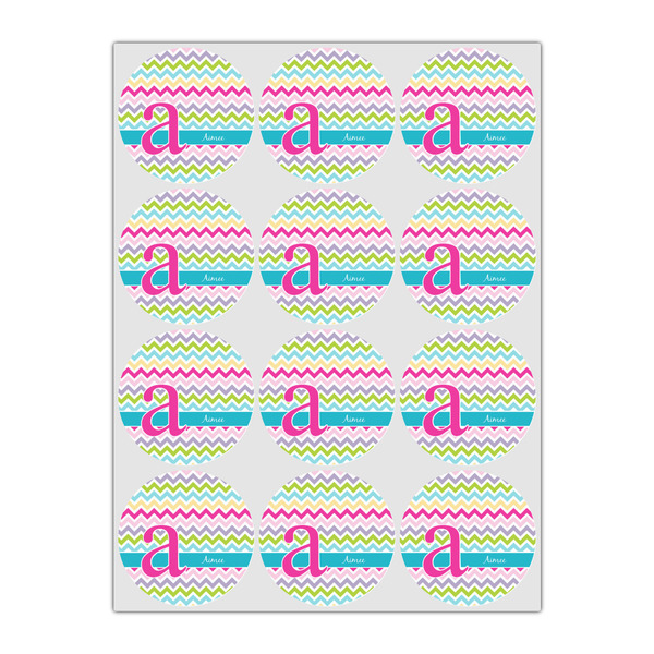 Colorful Chevron Icing Circle - Small - Set of 12