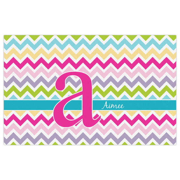 Colorful Chevron Indoor / Outdoor Rug - 5'x8' - Front Flat