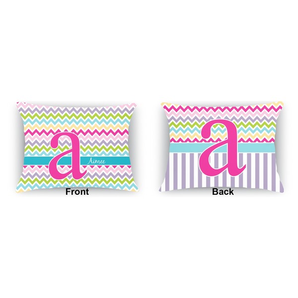 Colorful Chevron  Indoor Rectangular Burlap Pillow (Front and Back)