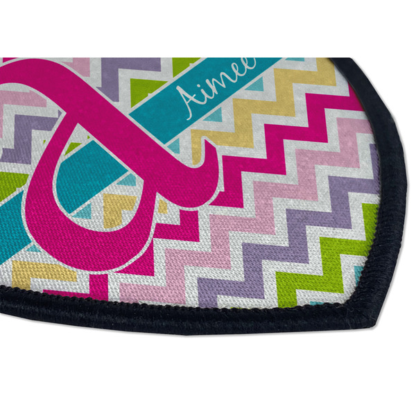 Colorful Chevron Iron on Shield 3 Detail