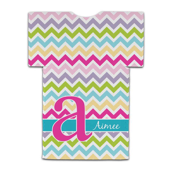 Colorful Chevron Jersey Bottle Cooler - BACK (flat)