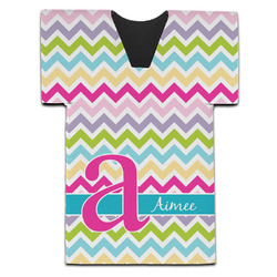 Colorful Chevron Jersey Bottle Cooler (Personalized)