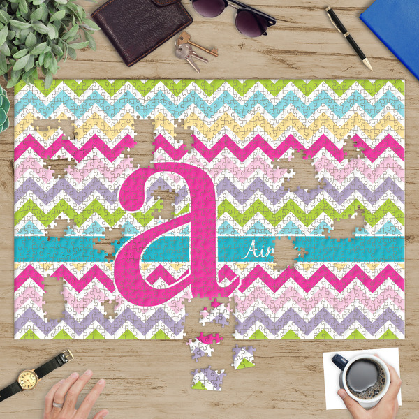 Colorful Chevron Jigsaw Puzzle 1014 Piece - In Context