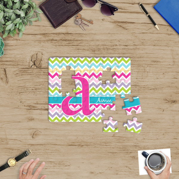 Colorful Chevron Jigsaw Puzzle 30 Piece - In Context