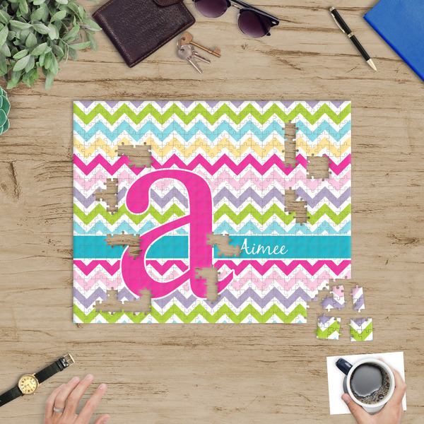 Colorful Chevron Jigsaw Puzzle 500 Piece - In Context