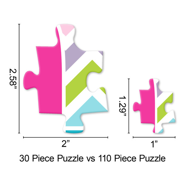 Colorful Chevron Jigsaw Puzzle - Piece Comparison