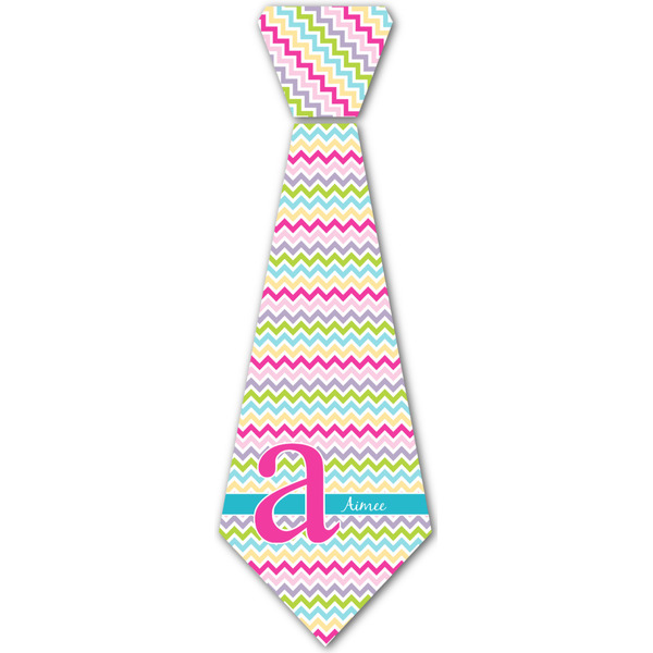 Custom Colorful Chevron Iron On Tie - 4 Sizes w/ Name and Initial
