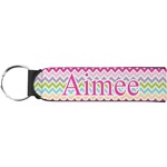 Colorful Chevron Neoprene Keychain Fob (Personalized)
