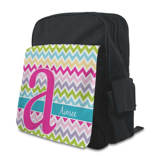 Custom Colorful Chevron Preschool Backpack (Personalized)