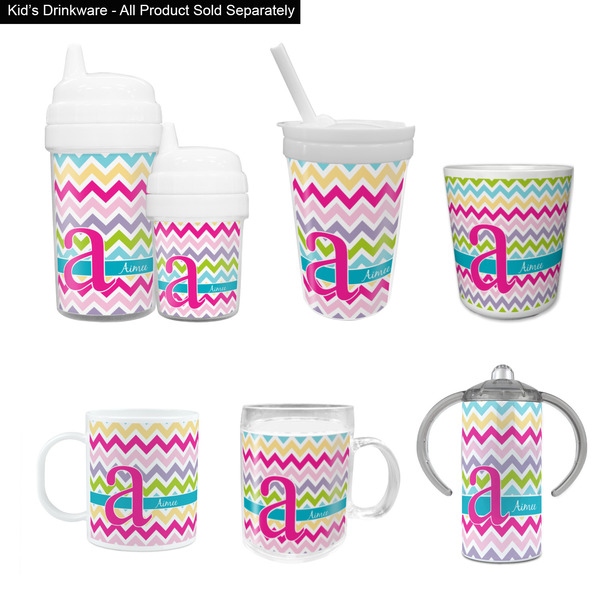 Colorful Chevron Kid's Drinkware - Customized & Personalized