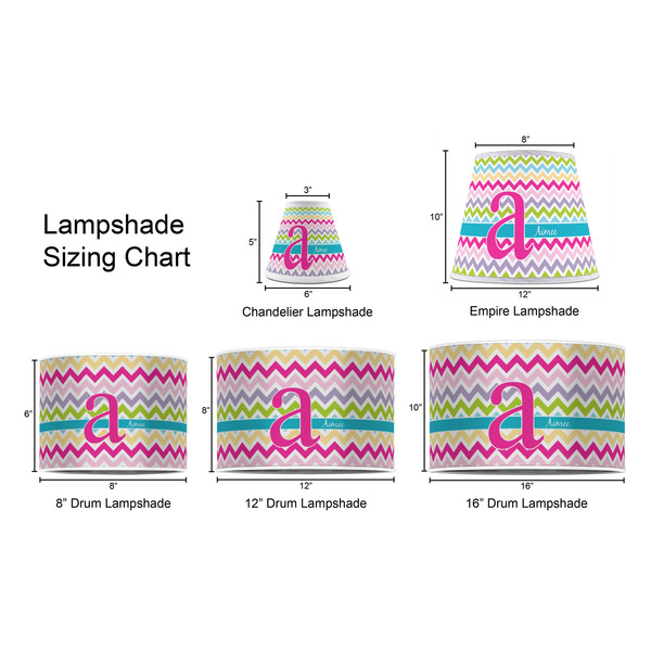 Colorful Chevron Lampshade Sizing Chart