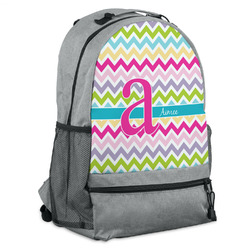 Colorful Chevron Backpack - Grey (Personalized)