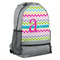 Colorful Chevron Large Backpack - Gray - Angled View