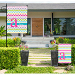 Colorful Chevron Large Garden Flag - Single Sided (Personalized)