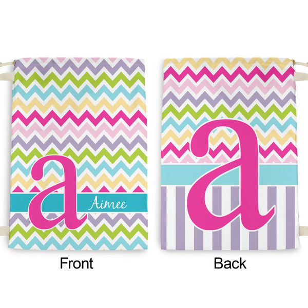Colorful Chevron Large Laundry Bag - Front & Back View