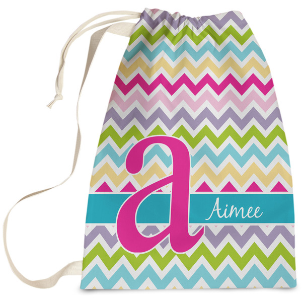 Custom Colorful Chevron Laundry Bag (Personalized)