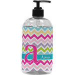 Colorful Chevron Plastic Soap / Lotion Dispenser (16 oz - Large - Black) (Personalized)