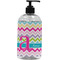 Colorful Chevron Plastic Soap / Lotion Dispenser (16 oz - Large - Black) (Personalized)