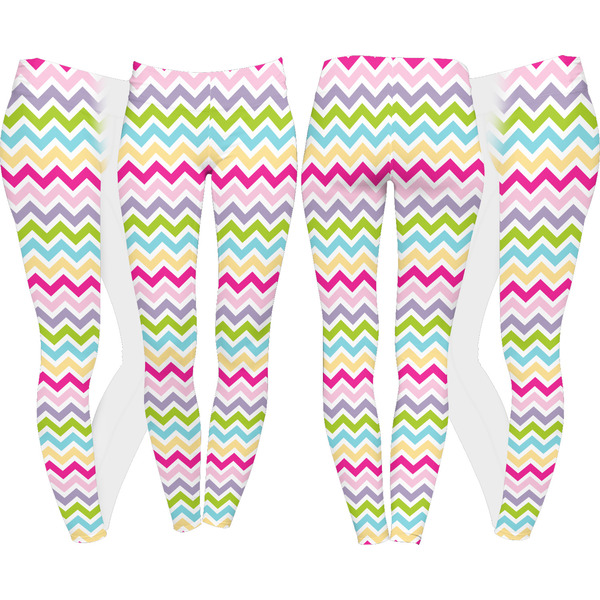 Colorful Chevron Leggings Turn Around - Apvl
