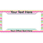 Colorful Chevron License Plate Frame - Style A (Personalized)