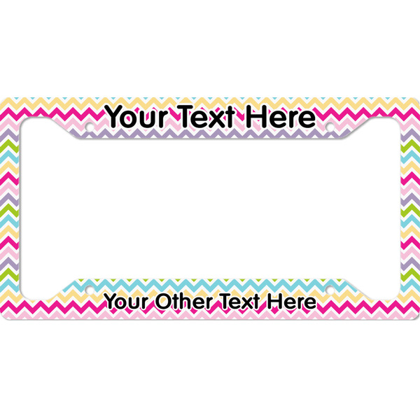 Custom Colorful Chevron License Plate Frame - Style A (Personalized)