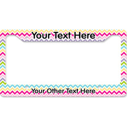 Colorful Chevron License Plate Frame - Style B (Personalized)