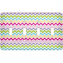 Colorful Chevron Light Switch Cover (4 Toggle Plate)
