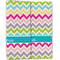 Colorful Chevron Linen Placemat - Folded Half (double sided)