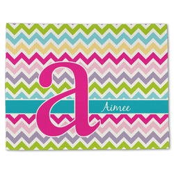 Colorful Chevron Single-Sided Linen Placemat - Single w/ Name and Initial